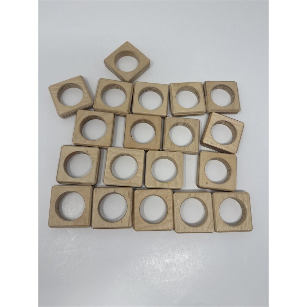 Hape Quadrilla Marble Run Replacement Pieces: 19 Natural Wood Risers